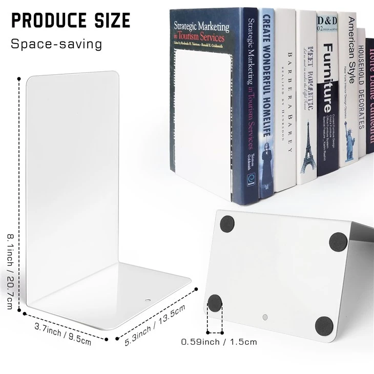 metal bookends white