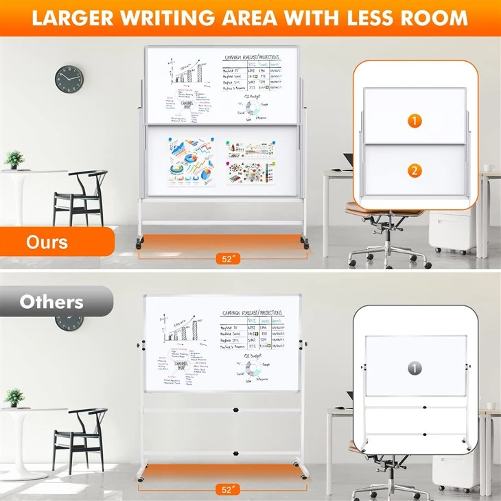 Easel Stand Rolling White Board on Wheels